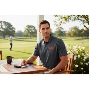 Nike Golf Tour Performance Dri-Fit Polo Shirt Men's XXL Gray‎ Red Pocket